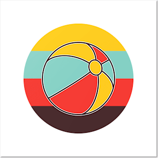 Beach Ball in Retro Colors Posters and Art